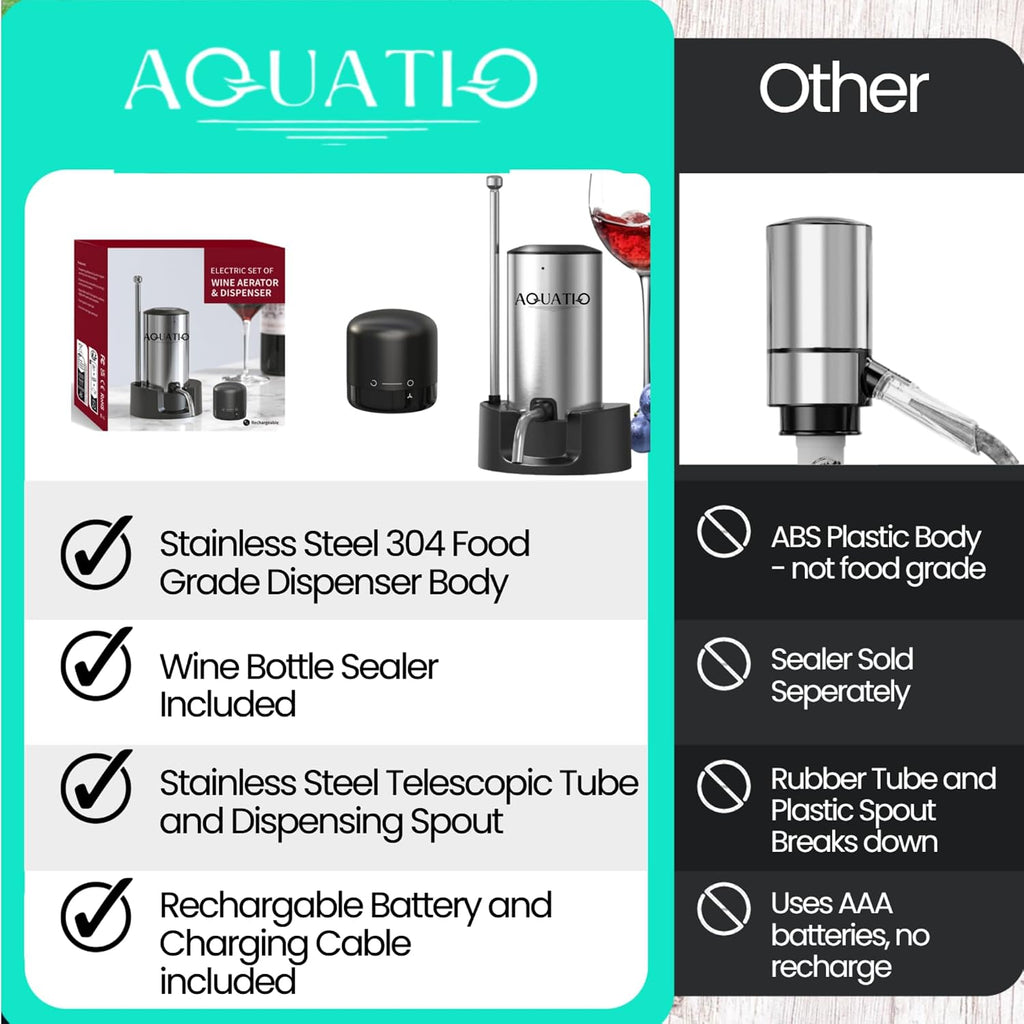 Wine Aerator Electric Wine Decanter Automatic Dispenser With USB Rechargeable Spout Pourer, Wine Gift
