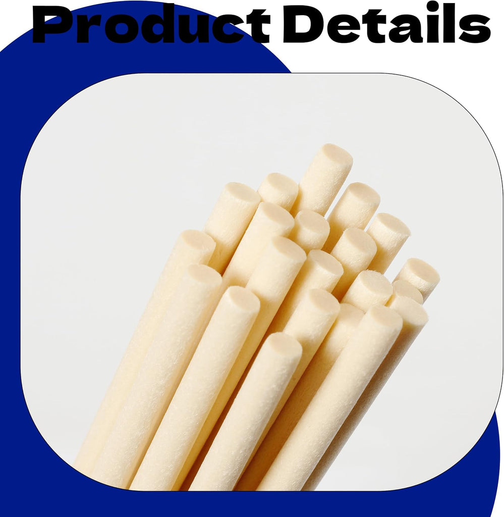 Creamy White Fibre Reed Diffuser Sticks 43cm x 5mm Fibre Reed Diffuser Sticks Thick Diffuser Reeds Sticks - Set of 20