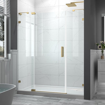 56-60" W x 70" H Frameless Pivot Shower Door, 5/16"(8mm) Clear SGCC Tempered Glass Shower Doors