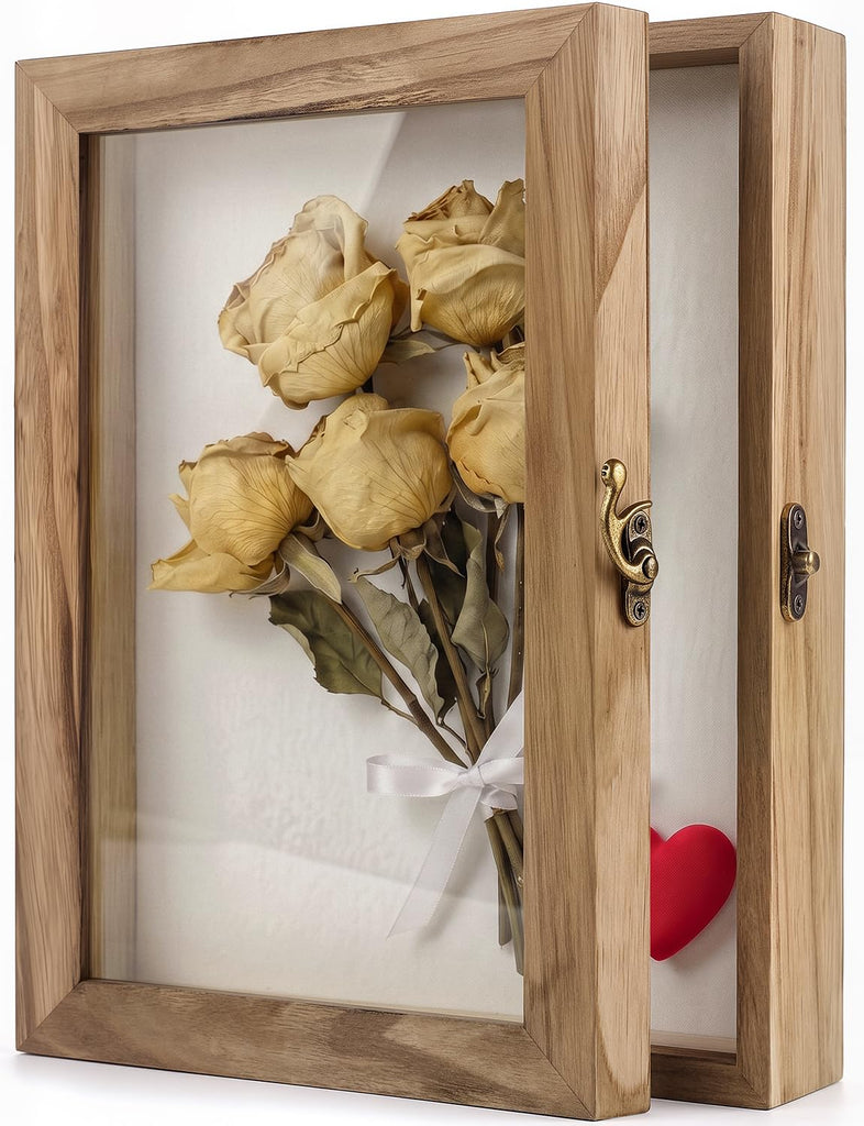 Shadow Box 8x10 Memory Display Case Wood Picture Frame Carbonized