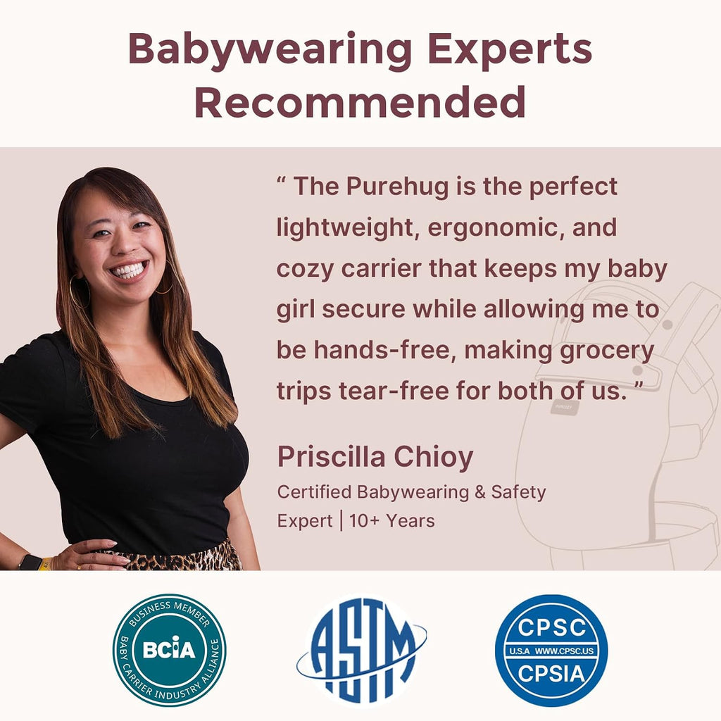 PureHug Baby Carrier - Ergonomic, Cozy and Lightweight for 7-45 lbs
