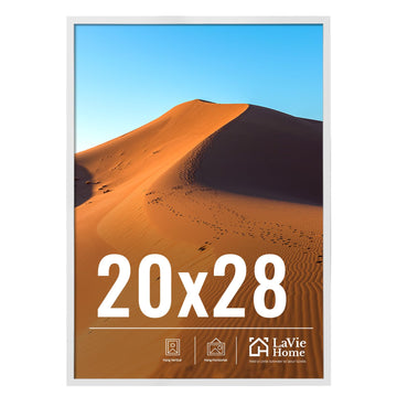 20x28 Picture Frame for Wall Display, 20x28 White Picture Frame with HD Plexiglas, 20 x 28 Poster Frame 1 Pack