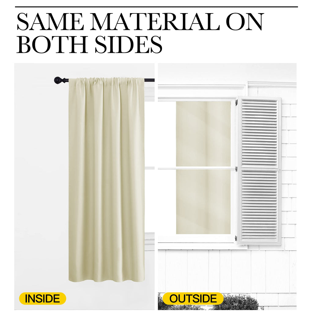 Room Darkening Curtains - Home Decoration Privacy Protection Thermal Insulated Solid Drapes/Draperies for Sliding