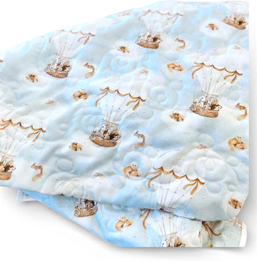 Baby Quilt with Woodland Prints, 100% Cotton, or Crip