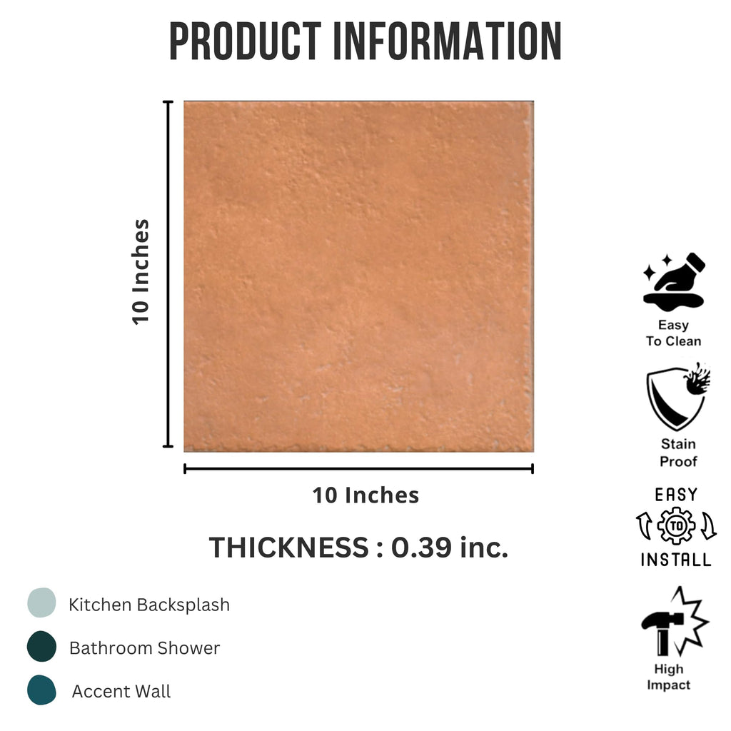 MS Antico 10x10 Red Cotto Look Matte Porcelain Tile - 20 Pieces