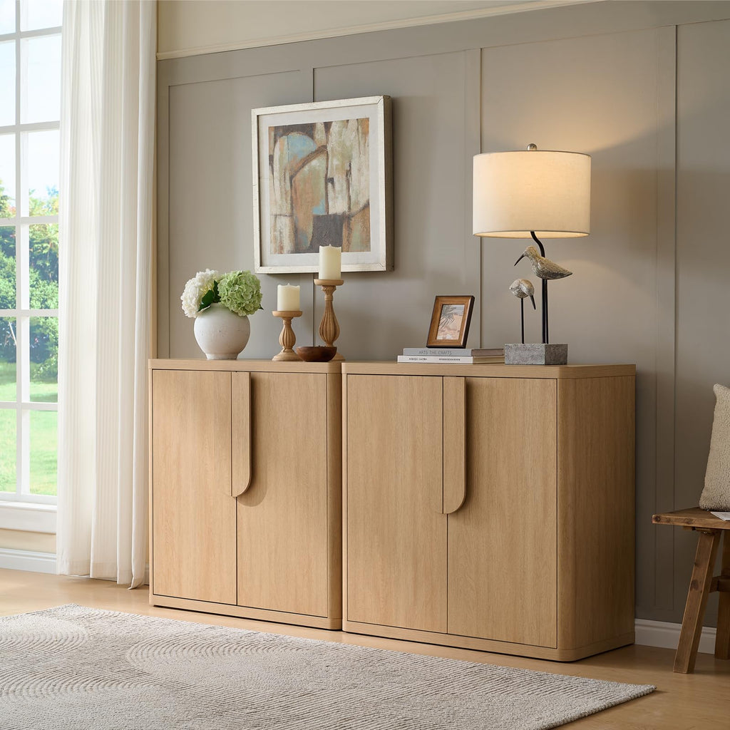62.28'' Sideboard Buffet Cabinet with Storage, Modern Accent Cabinets Adjustable Shelves, 4 Doors Coffee Bar Buffet