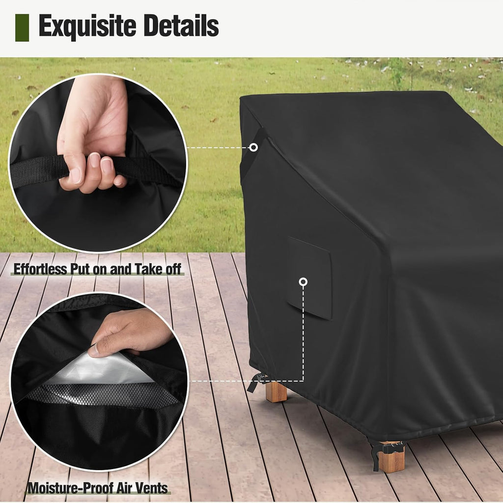 Patio Furniture Covers Waterproof, Outdoor Chair Covers for Rocking Chair, Fits up to 32W x 37D x 36H Inches