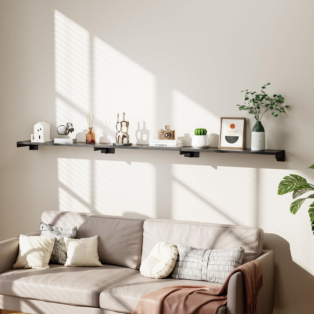 Floating Shelves for Wall, Shelves for Decor Storage, 3Pcs 16'', Black