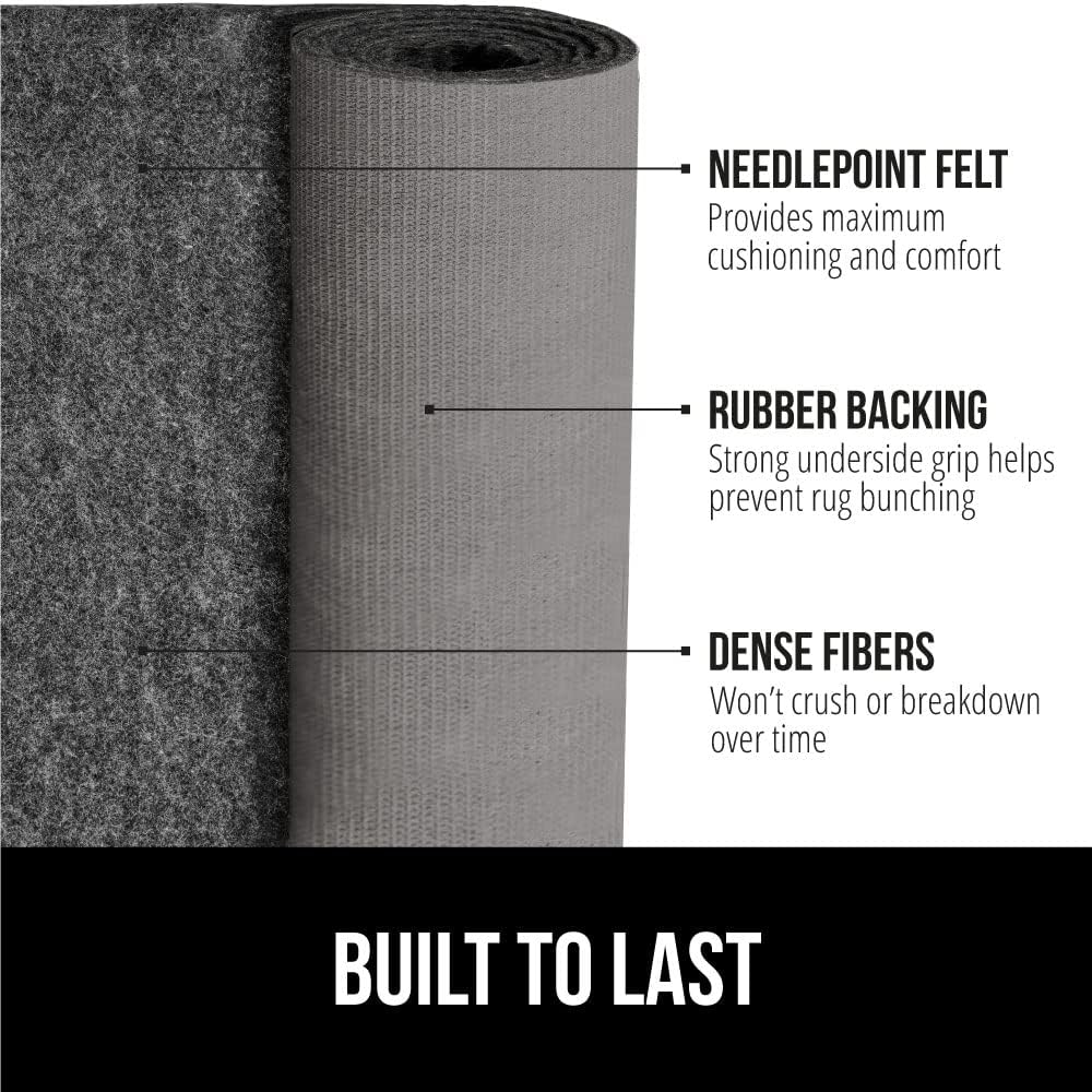 Extra Strong Rug Pad Gripper and Felt and Natural Rubber Rug Pad, 5x7, White and Grey, Hard Floor, 2 Pack - Set of 2