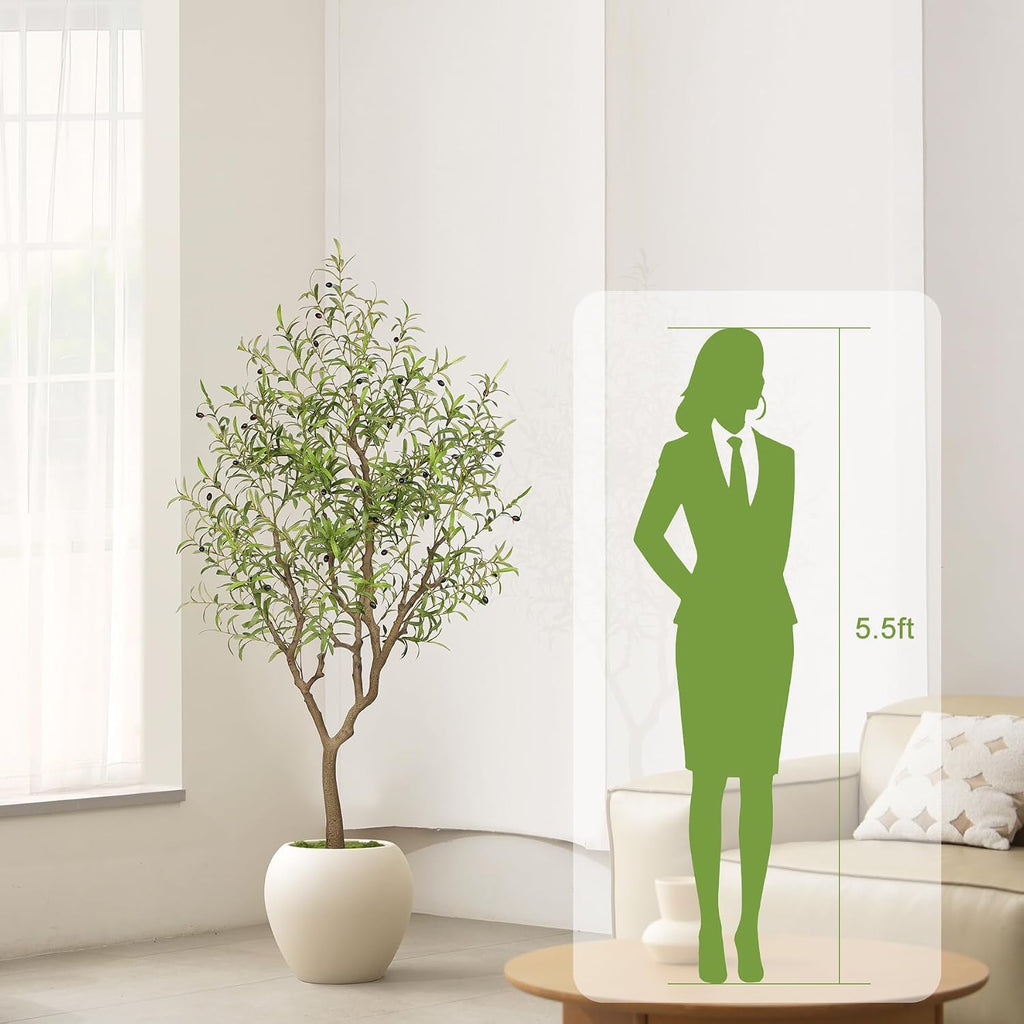 Artificial Olive Tree 6ft with Large Branches and Lifelike Fruits