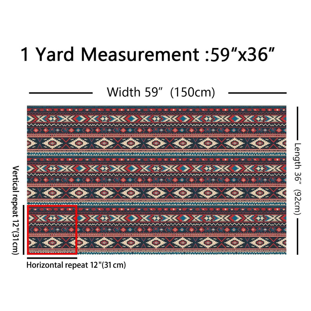 Tribal Fabric By the Yard, 5 Yards