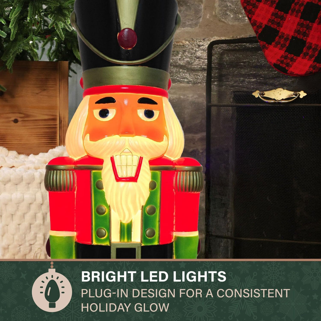 40" Nutcracker Soldier Blow Mold, Lighted Indoor & Outdoor Christmas Decoration, Vintage Seasonal Holiday Décor