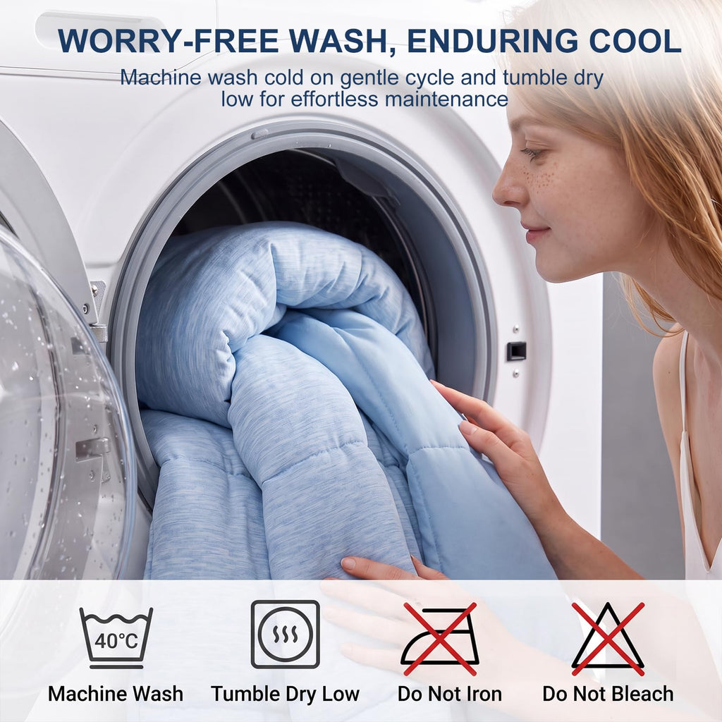 Cooling Comforter, King/Cal King Size, Blue, 106 x 94 Inches
