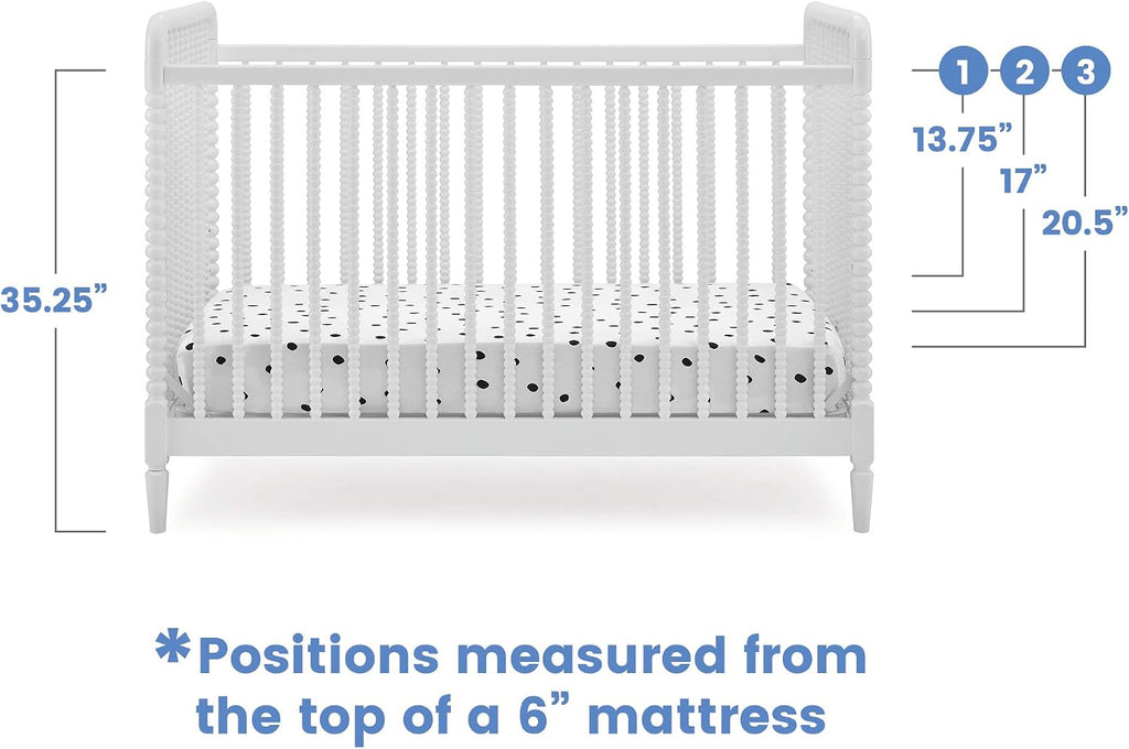 Saint 4-in-1 Convertible Crib - Greenguard Gold Certified, Bianca White