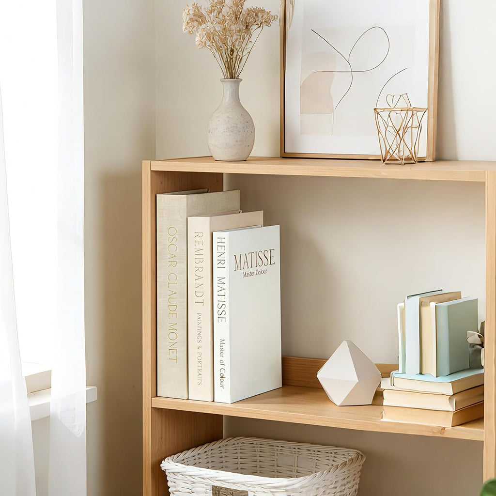 Set of 3 Decorative Books Decor, Linen Faux Books for Coffee Table, Bookshelf or Mantel, Aesthetic Fake Book Storage