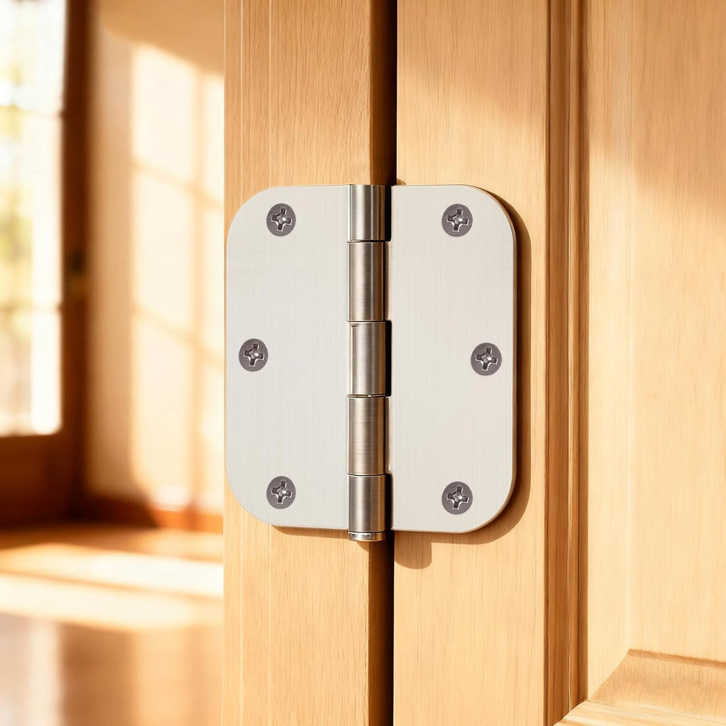 12 Pack 3.5 Inch Stainless Steel Door Hinges, Heavy Duty Brushed Nickel Door Hinges, Non-Removable Pin
