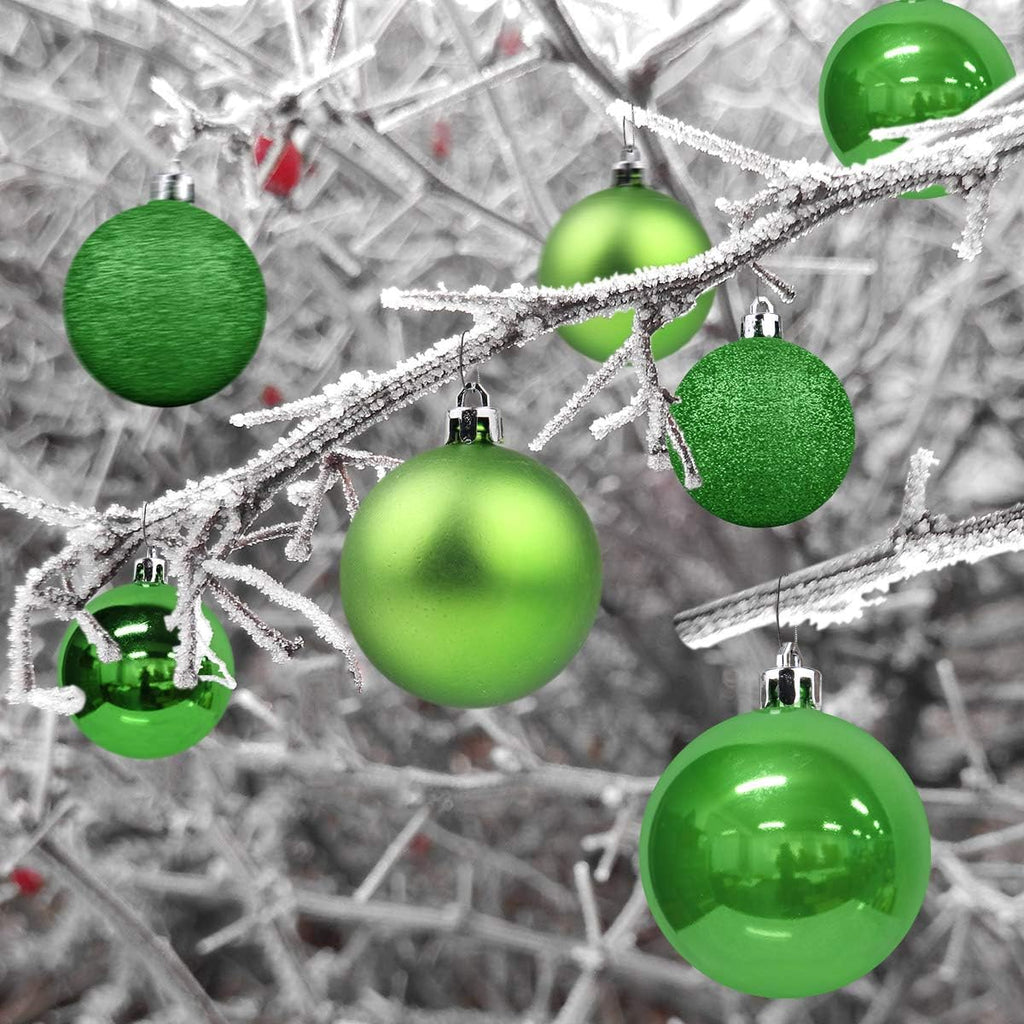 Emerald Green 2.5" Christmas Balls Christmas Tree Decoration Ornaments Shatterproof Hanging Balls for Birthday St. - Set of 24