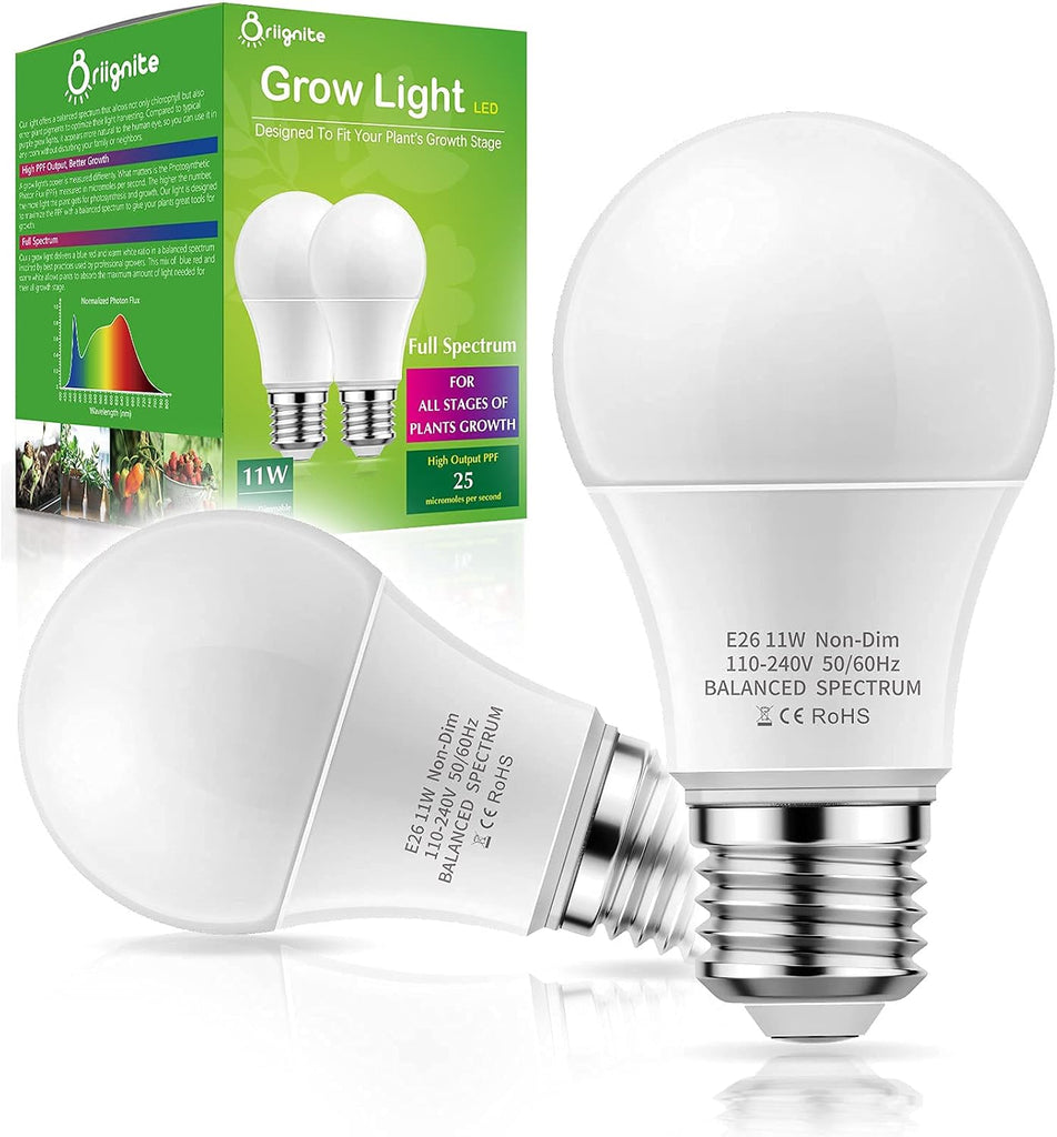 2 Pack A19 Grow Light Bulbs & 1 Pack BR30 Grow Light Bulb