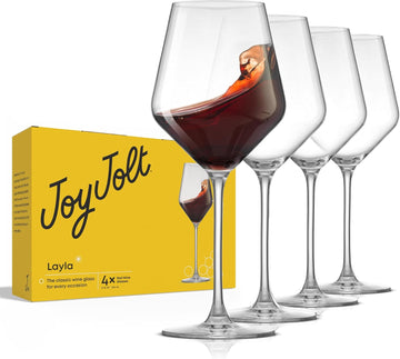 Layla Italian Red Wine Glasses, Set of 4, 17 oz Clear - Made in Europe