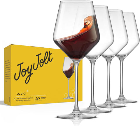Layla Italian Red Wine Glasses, Set of 4, 17 oz Clear - Made in Europe
