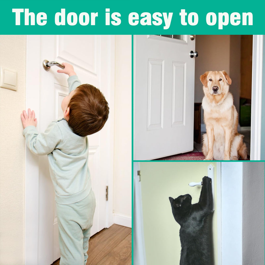Child Proof Door Lever Lock,ABS with 3M Adhesive Backing,2 Pack
