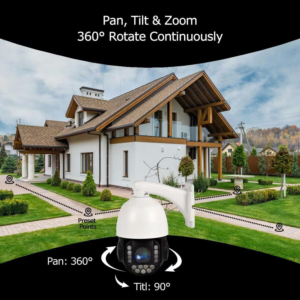 8MP 4K 25X optical 5.3-130mm Auto Tracking Outdoor PTZ Camera PoE IP wired Human Vehicle Detect Security Camera with
