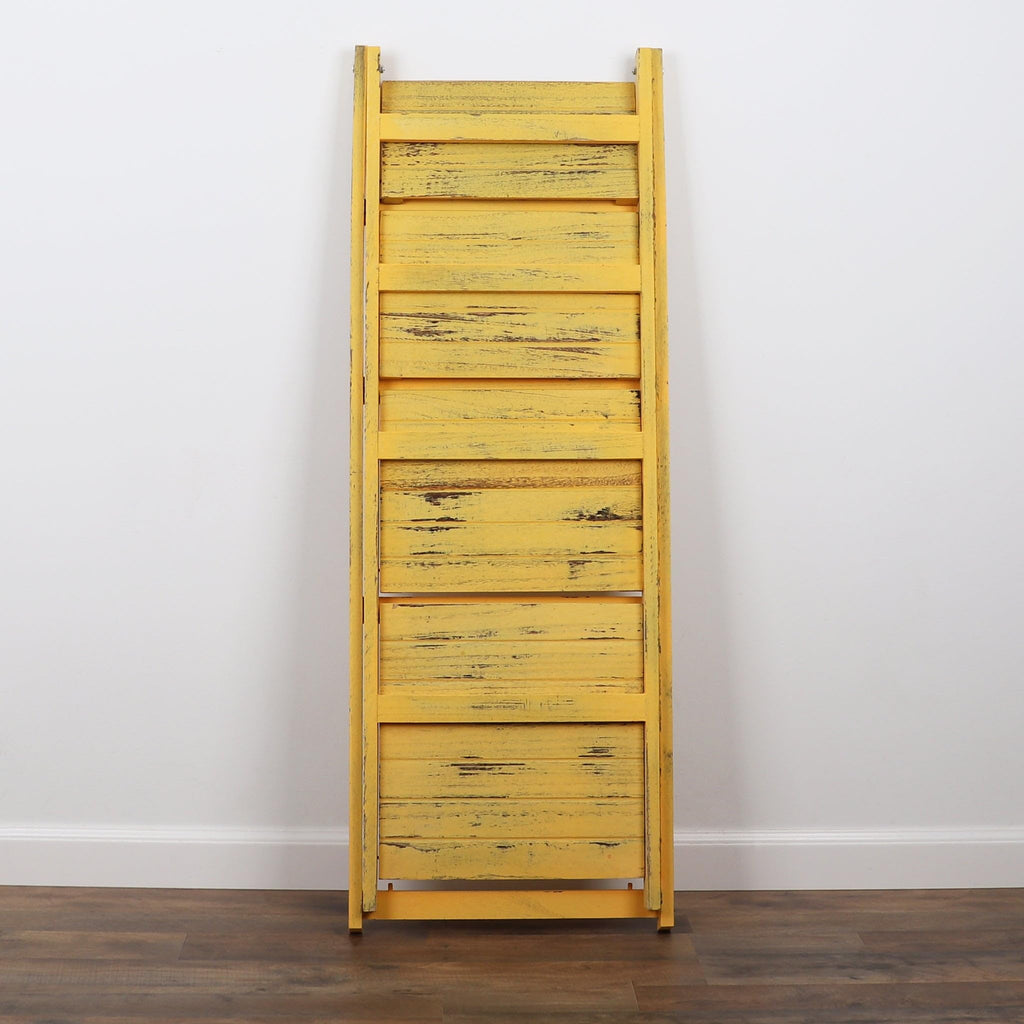 Ladder Shelf - Distressed Bookshelf - Rustic Ladder Bookshelf (Gold)