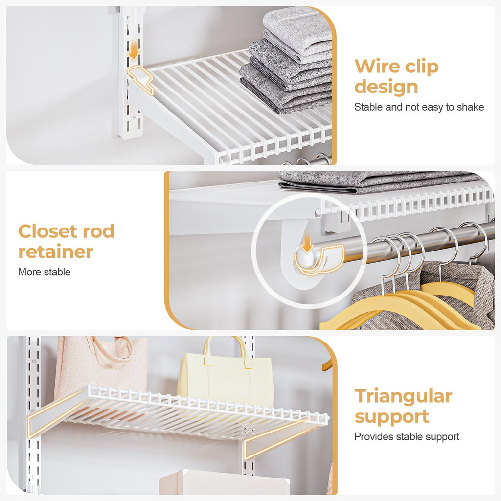 Sturdy Closet Organizer System: 4.4 Ft. Custom Metal Wire Shelving