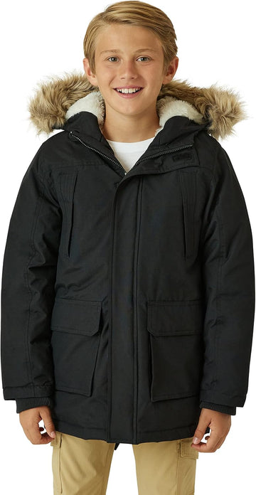 Boys' Winter Coat - Waterproof Heavyweight Down Parka Jacket with Faux Fur Hood (3-20)