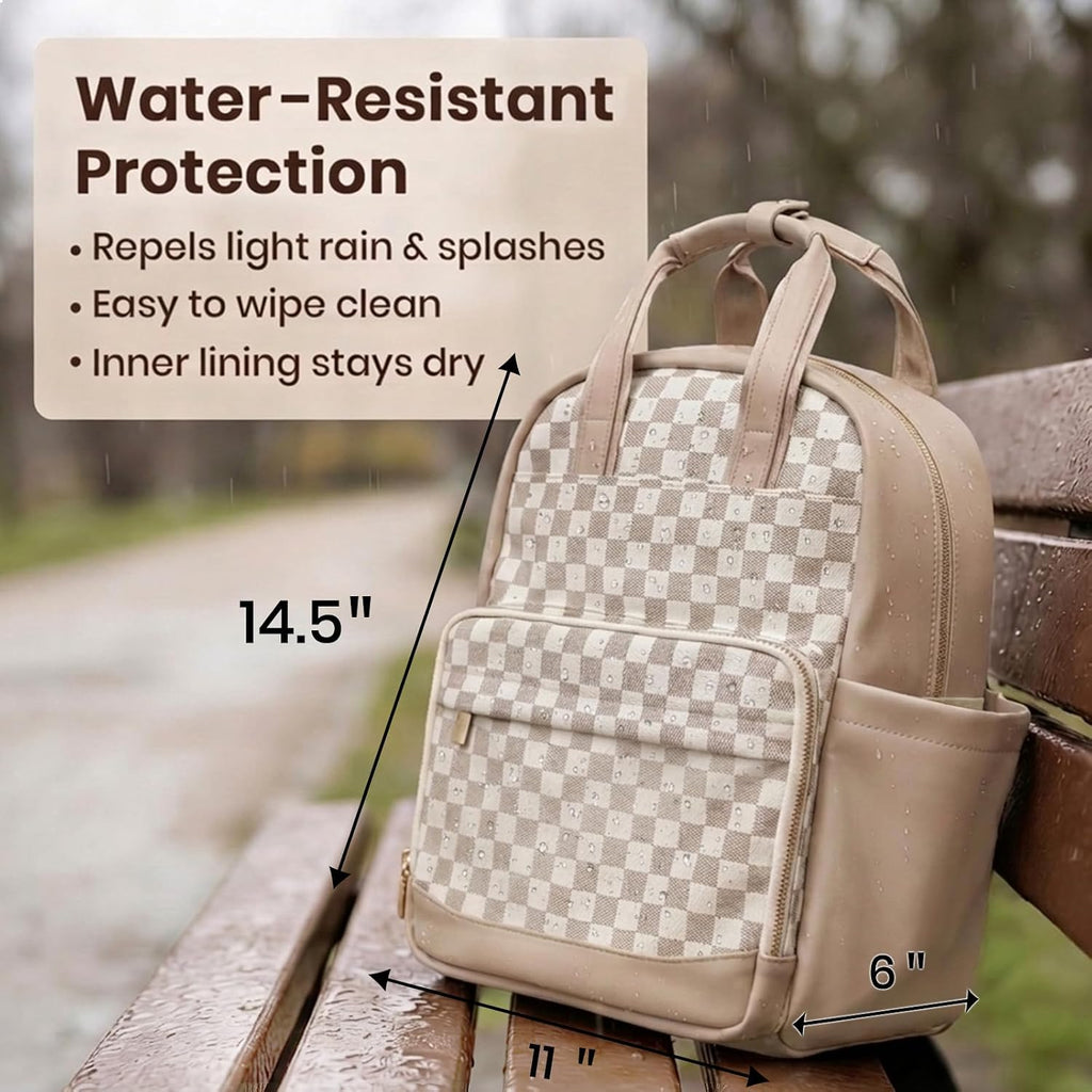 Small Diaper Bag - Baby Diaper Bag Backpack Checkered Diaper Bag with Changing Pad Baby Backpack for Travel Daycare