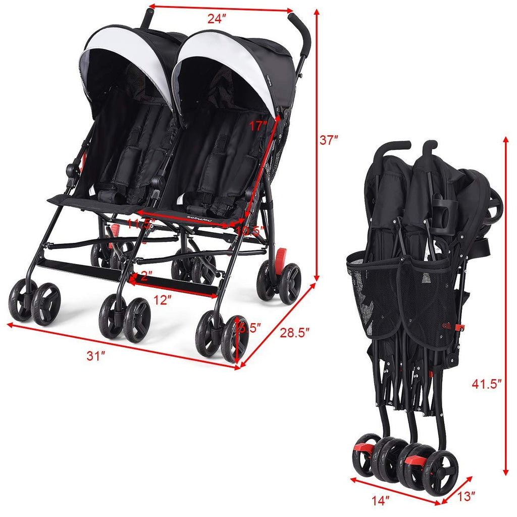Lightweight Umbrella Stroller, Easy Fold Baby Stroller with 5-Point Safety Harness, Adjustable Backrest & Quick Lock