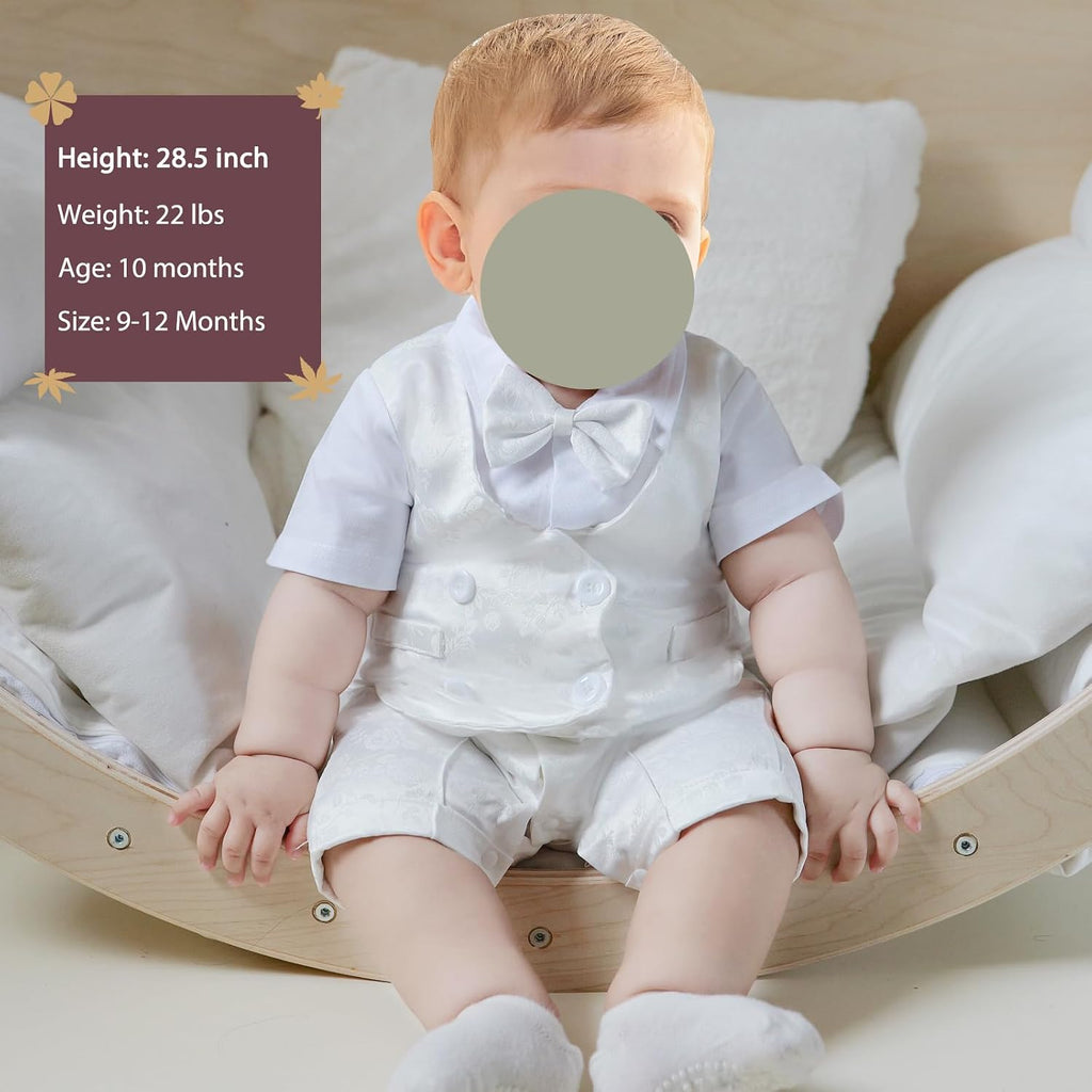 Baptism Outfit Baby Boys Christening Romper