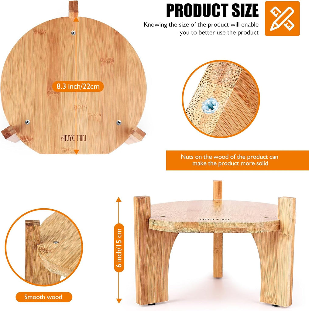 Drink Dispenser,Water Dispenser And Beverage Dispenser Stand. Fit Max 8.3 Inch Diameter - Natural Bamboo Wood