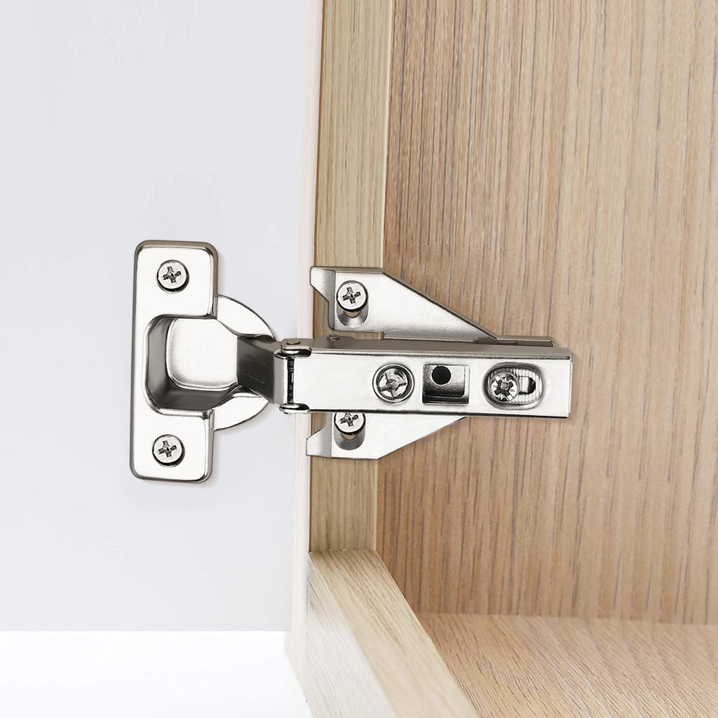 16 Pairs(32 Pack) Kitchen Cabinet Hinges for Face Frame Cabinet, Concealed Cabinet Hinges Brushed Satin Nickel with