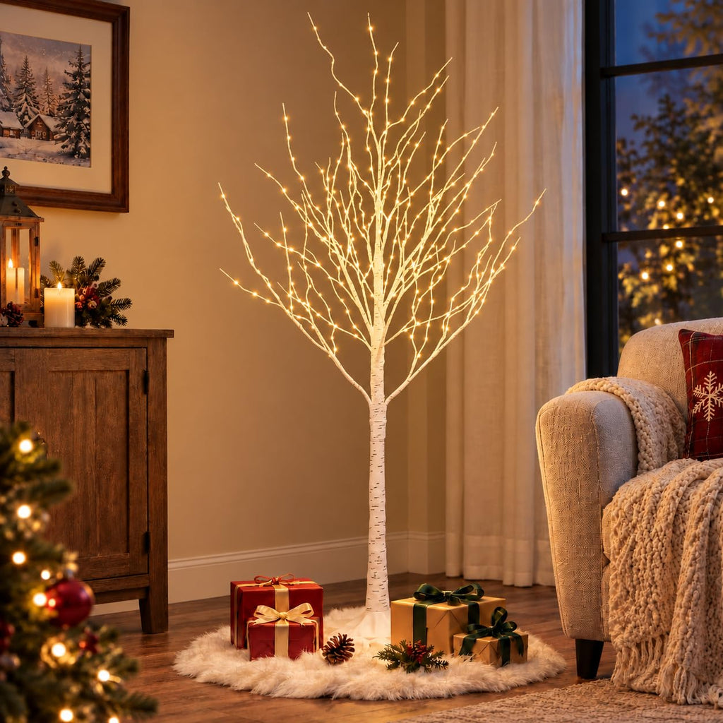 Lighted Birch Twig Tree with Fairy Lights 6FT 321L LED Decorative Lights