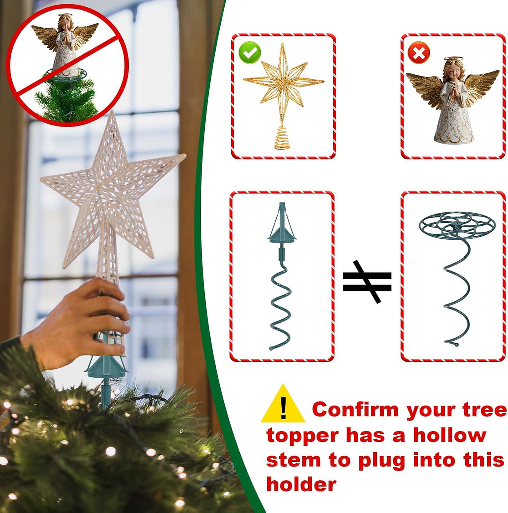 Christmas Tree Topper Holder Twist on Universal Tree Topper Stabilizer with Adjustable Attachment,Christmas Tree