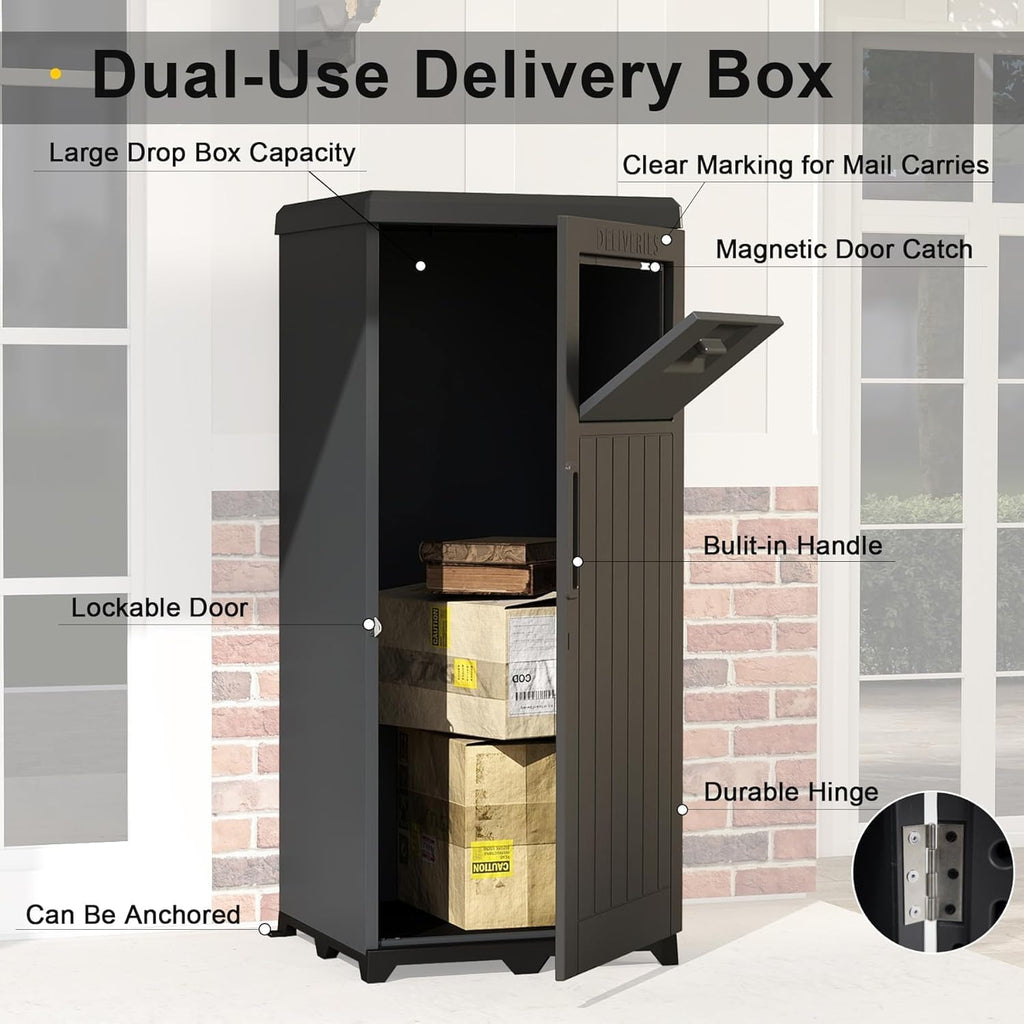 Package Delivery Box Box with Top Drop Chute for Packages
