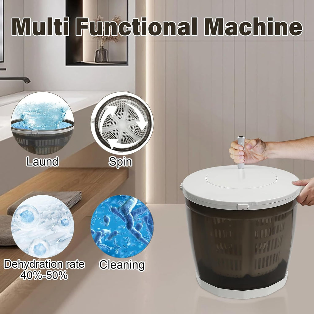 Mini Portable Washing Machine and Dryer,2 in 1 Manual Washing Machine for Clothes Spin Dryer Mini Traveling Outdoor