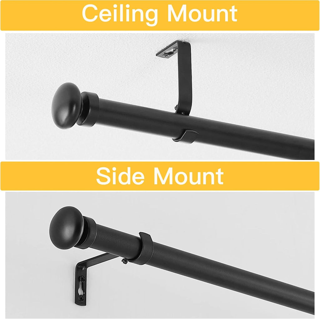 Outdoor Curtain Rod Waterproof Rustproof 1 Inch Heavy Duty | 72-144 inch extra long rod, rust resistant coating