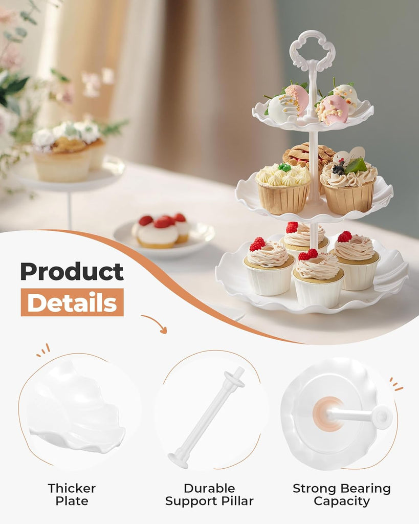 Cupcake Stand Dessert Table Display Set Serving Tray for Party - Set of 10