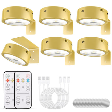 Picture Lights for Wall, Rechargeable Battery Operated Wireless Magnetic Painting Lights with Remote Dimmable