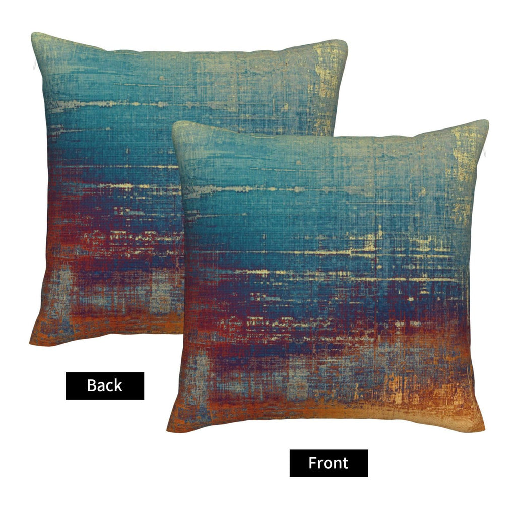 Aztec Throw Pillow Covers 18x18 Set of 2 Western Southwest Rustic Turquoise Pillows Cover Tribal Navajo Mexican