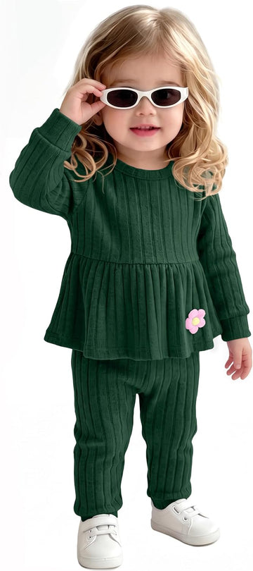 Toddler Girls Ribbed 2 Piece Fall Set