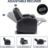Electric Power Recliner Chair with Adjustable Headrest,Breathable Faux Leather Home Theater Seating with