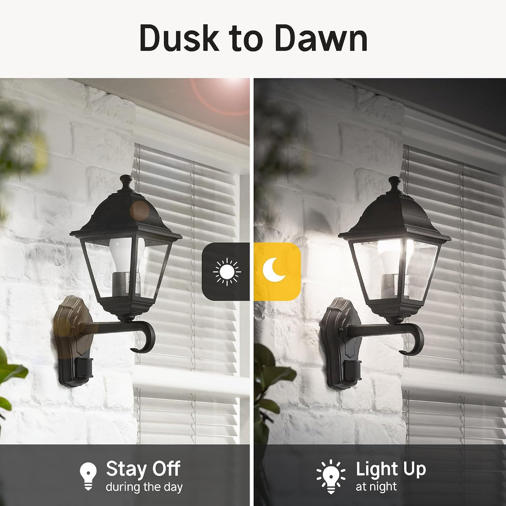 Dusk to Dawn Light Bulbs, 40W Equivalent, 5000K Daylight, 4 Pack