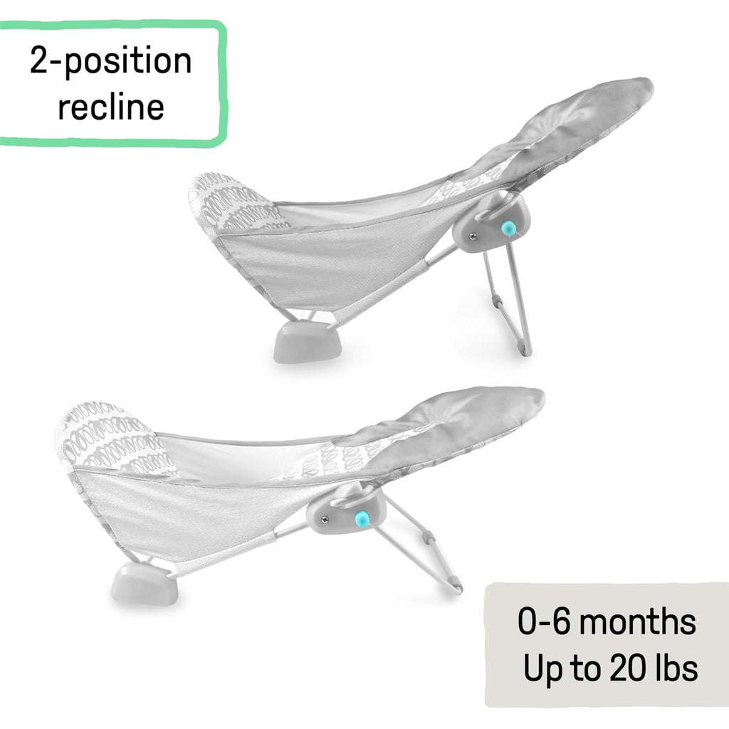Foldaway Position Baby Bath Seat, Adjustable Support for Sink or Bathtub, Ages 0-6 Months up to 20 Pounds