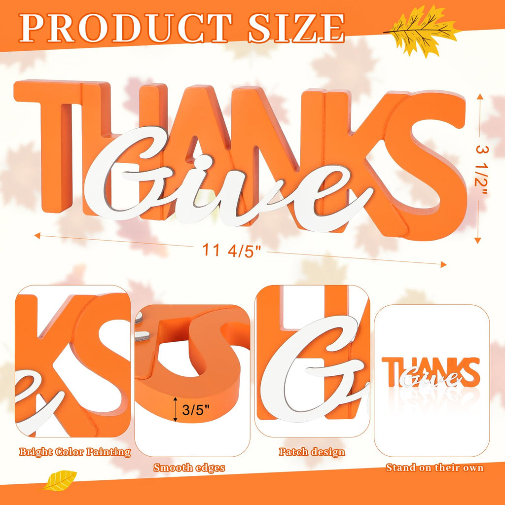 Wooden Thanksgiving Give Thanks Sign, Fall Decorations, Shelf, Mantel, Indoor, Wood Thanksgiving Decor, Autumn Table
