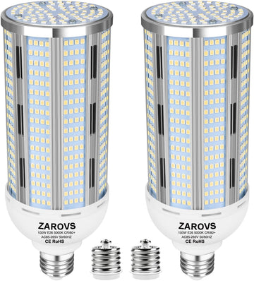 2Pack 100W LED Corn Bulb, 12500LM Super Bright 5000K Daylight White, E26/E39 Large Mogul Base, 400W Metal Halide MH