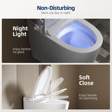 Smart Toilet with Built-in Tank - Electric Bidet Toilet with Side Knob Control, Foot Sensor Operation, Auto Flush