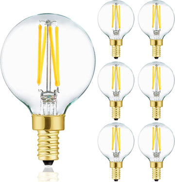 G16.5 LED Bulb,E12 40W Candelabra Dimmable Chandelier Light Bulbs 4000K Daylight White Clear 400lm 4W G50 Vintage LED